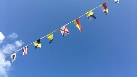 Nautical signal flags Stock Footage 94324355