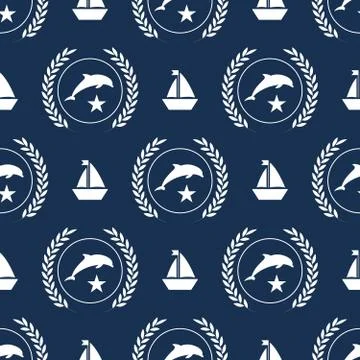 Nautical spirit pattern Stock Illustration