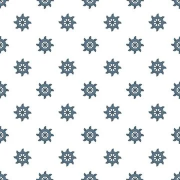 Nautical steering wheel helm pattern on white background Illustrazione stock