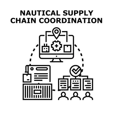 Nautical supply chain coordination managing global logistics イラスト素材
