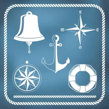 Nautical symbols Illustrazione stock