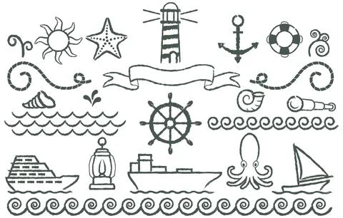 Nautical symbols Stock Illustration
