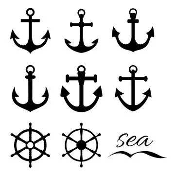 Nautical symbols. Vector Ilustração Stock