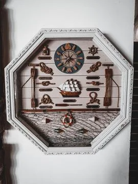 Nautical themed shadow box display Stock Photos