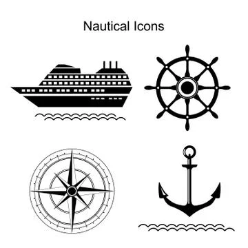 Nautical vector symbols Stock Illustration