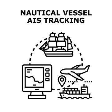 Nautical vessel ais tracking system and navigation concept イラスト素材