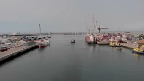 Nautical vessel leaving the harbor of Leça da Palmeira Stock Footage 159299136