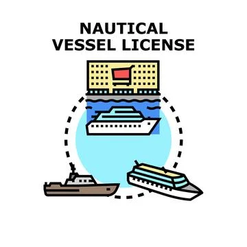 Nautical vessel license document concept vector Stock Illustration