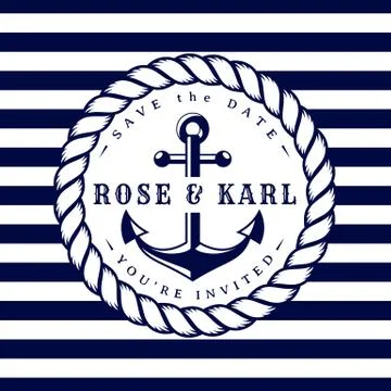 Nautical wedding invitations. Stock Illustration
