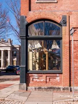 Nautically oriented retail display  in New Bedford Historic District Stock Photos