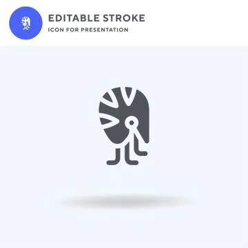 Nautilus icon vector, filled flat sign, solid pictogram isolated on white, lo Illustrazione stock