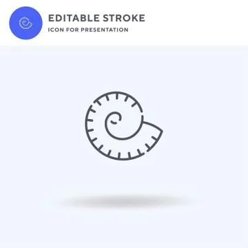 Nautilus icon vector, filled flat sign, solid pictogram isolated on white, logo Illustrazione stock