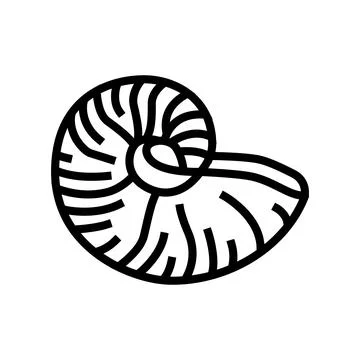 Nautilus sea shell beach line icon vector illustration Illustrazione stock