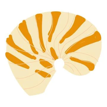 Nautilus Seashell Icon Vector Illustration in Retro Style for Coastal Themes Stock Illustration