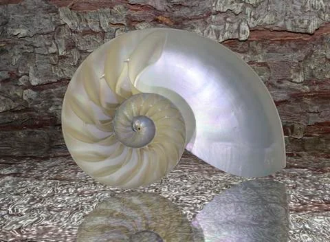 Nautilus shell cut Stock Photos