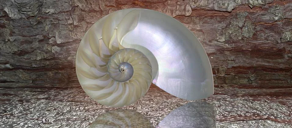Nautilus shell cut Stock Photos