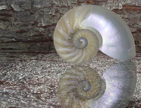 Nautilus shell cut Stock Photos