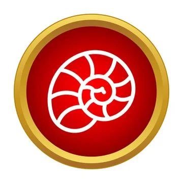 Nautilus shell icon representing marine life and evolution Stock Illustration