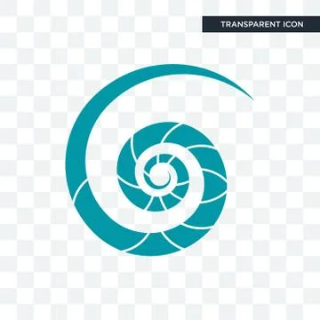 Nautilus shell vector icon isolated on transparent background, nautilus shell Stock Illustration