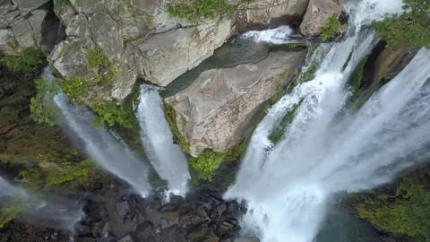 Nauyaca Waterfalls Costa Rica - Spectacular Aerial Shot in 4K with Sound Stock Footage
