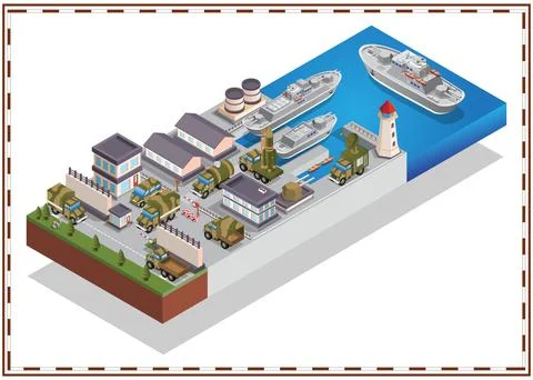 Naval base. Stock Illustration