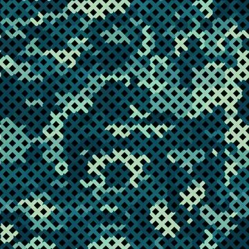 Naval Camouflage Seamless Pattern. Glowing Color Seamless Camouflage Net Stockillustratie