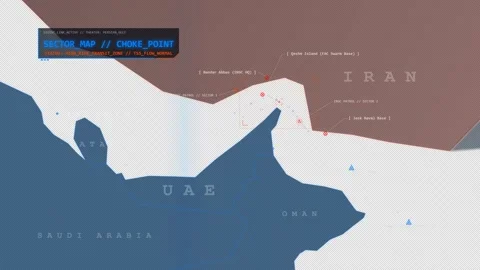 Naval Deployment Map - Persian Gulf - 4K Stock Footage 331975184