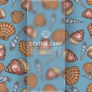 Naval hand drawing vector presentation template. Stock Illustration