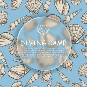 Naval hand drawing vector presentation template. Illustrazione stock