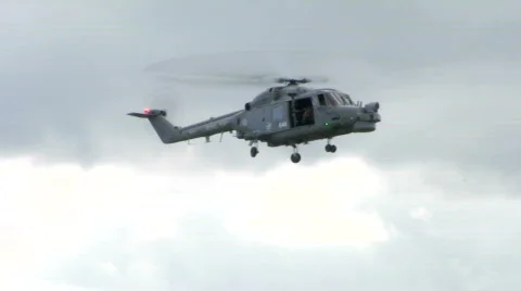 Naval helicpter hovers 001 Stockbeeldmateriaal 773735