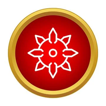 Naval mine icon in a red and gold circle Stock Illustration