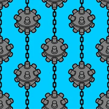 Naval mine pattern seamless. Underwater bomb background. vector texture Stockillustratie