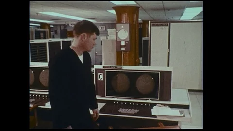 A naval officer  views the data recorded by computer at the naval fleet 库存影片 74519569