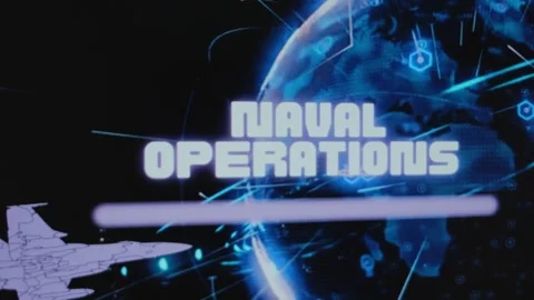 Naval Operations inscription on background of rotating neon Digital Earth Stock Footage 270960191