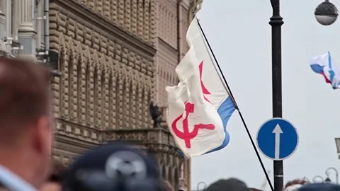 Naval parade in honor of the Navy Day. Stock Footage 203791264