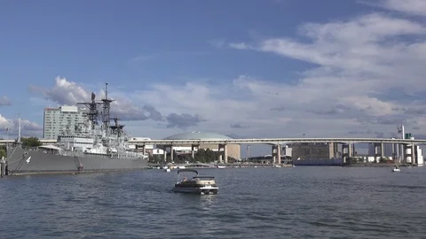 Naval Park wide angle view in Buffalo New York Video stock 99005793