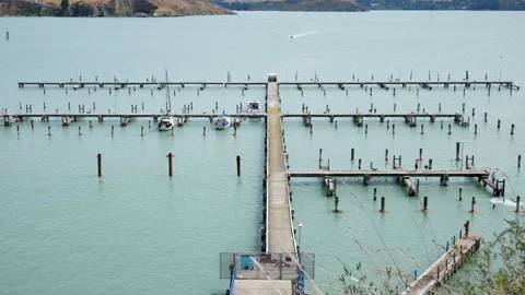 Naval Point Marina Pan up Stock Footage 147287361