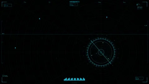 Naval Sonar Tracking HUD ? Dense Bracket Display 4K Stock Footage 330696871