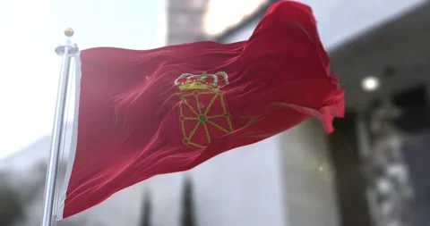 Navarra flag waving-seamless-loop-4k-60fps Stock Footage 344569145