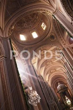 Nave of Cathedral Morelia, Morelia, Michoacan, Mexico Stock Photos