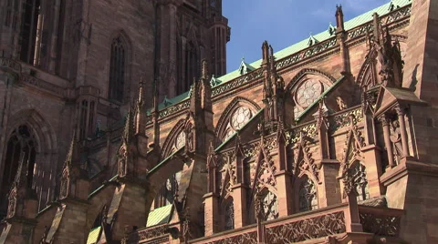 Nave of Strasbourg Cathedral from outside Stock Footage 59311925