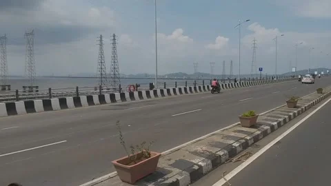 Navi Mumbai bridge Stock Footage 132970866