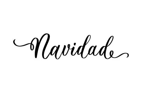 Navidad Calligraphy Script with Flourishes.Elegant Cursive Typography for Chr Stock Illustration