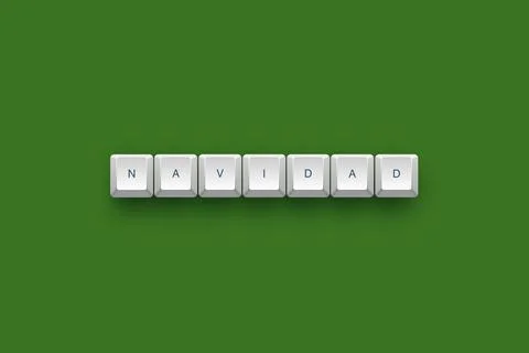 Navidad text on a 3d keyboard button with shadow concept series Stock-Illustration