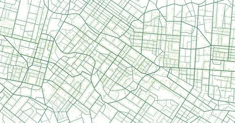 Navigate mapping technology for distance data, path turns. Abstract map with Stock Illustration