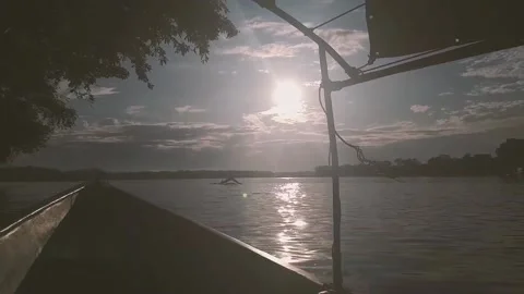 Navigating the amazon river Stock Footage 146655634
