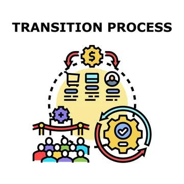 Navigating business transition process with customer journey steps Stock Illustration