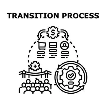 Navigating business transition process with customer journey steps Stock Illustration
