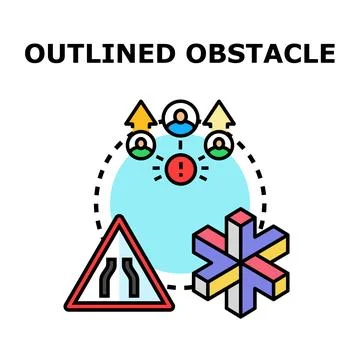 Navigating challenges predicting business solutions overcoming obstacles Stock Illustration