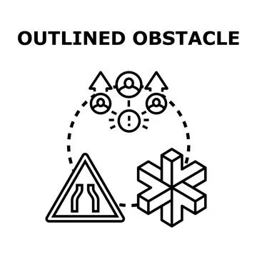 Navigating challenges predicting business solutions overcoming obstacles Stock Illustration